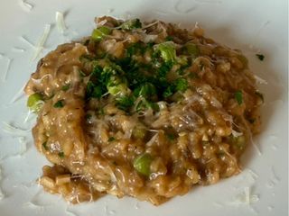 Mushroom Risotto with Peas