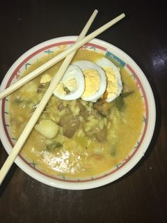 Una foto de Sopa de arroz y bacalao