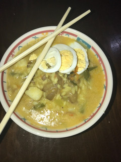 Una foto de Sopa de arroz y bacalao