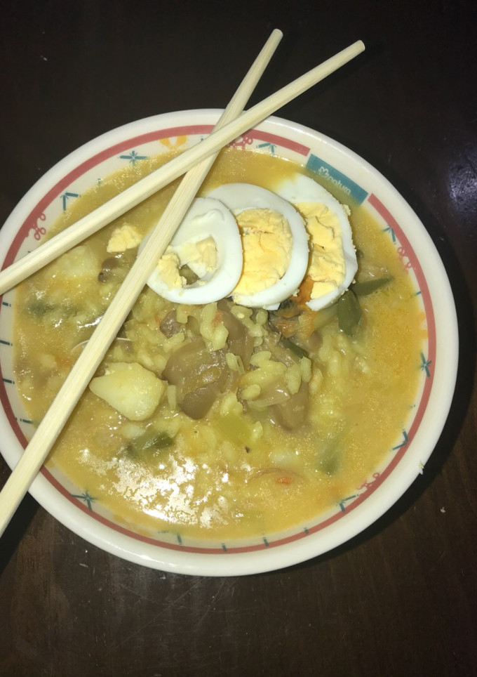 Una foto de Sopa de arroz y bacalao