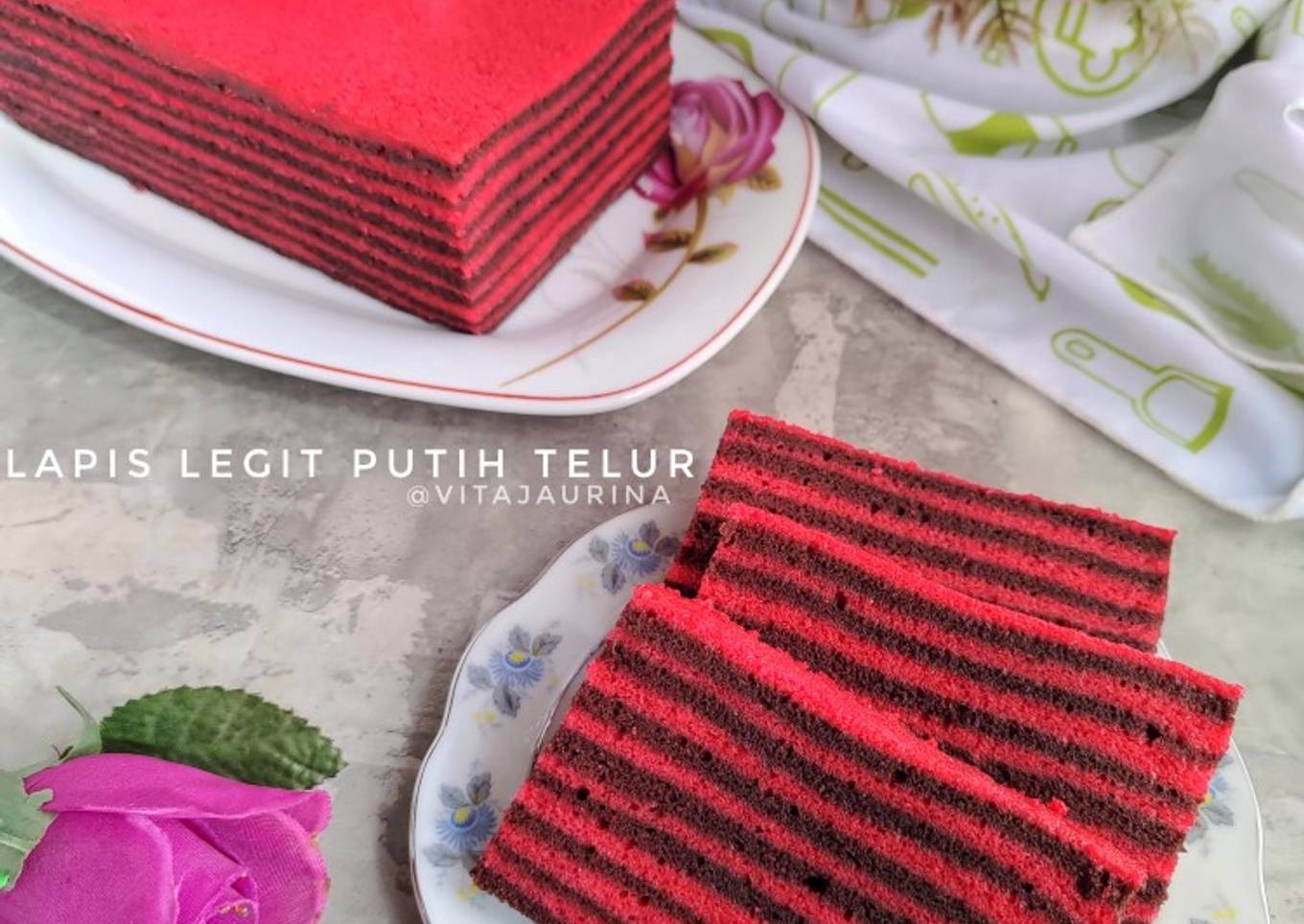 Lapis Legit Cokelat Red Velvet (Putih Telur)