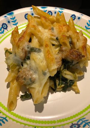 A picture of Sausage and Spinach Bake.
