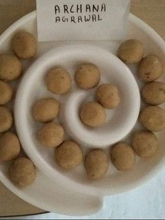 A picture of Wheat flour dry fruits Laddu.