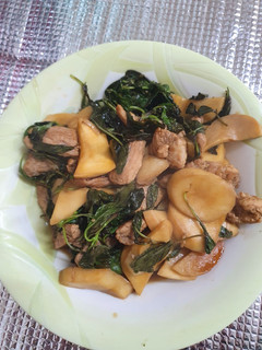 塔香杏鮑菇炒肉片 的食譜成品照片