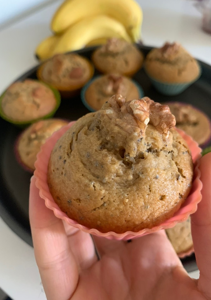 Una foto de Muffins de banana en licuadora
