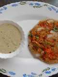 Veggie Uttapam with Peanut Chutney