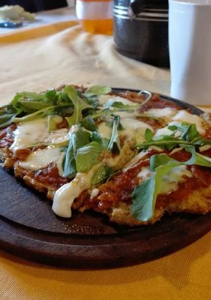 Una foto de Pizza de coliflor