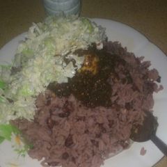 A picture of Rice and beans.