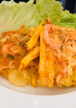 Hình của món Bánh tôm chiên khoai.