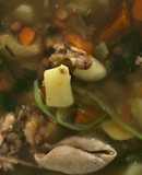 Sopa de lentejas con pollo