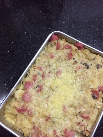 Easy Way Prepare Mix Macaroni+Noodle Schotel the Delicious You can take Joss in your mouth