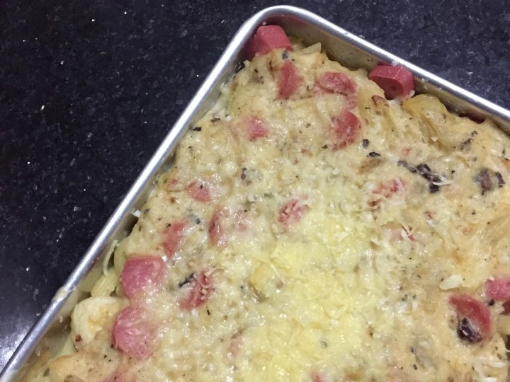 Easy Way Prepare Mix Macaroni+Noodle Schotel the Delicious You can take Joss in your mouth