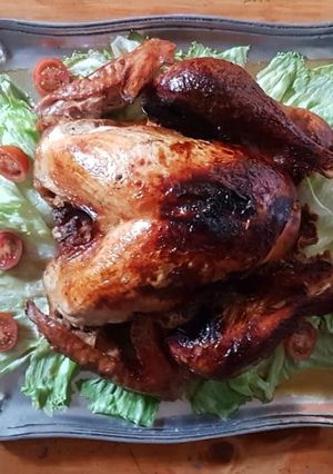 Una foto de Pavo relleno