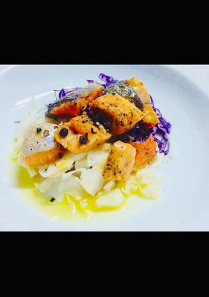 Hình của món Cá Hồi Sốt Teriyaki.