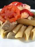 Salmón al horno con penne al burro