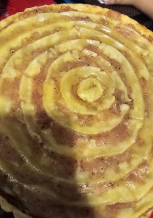 A picture of Apple flan.