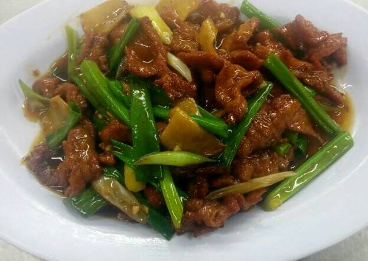 Ginger spring onion deer meat
