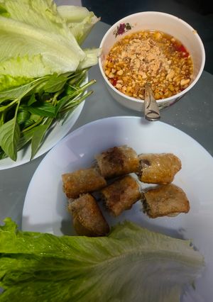 A picture of Vietnamese Fried Spring Rolls with Beef Filling.