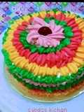 Chocolate pineapple colorful cake