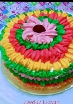 A picture of Chocolate pineapple colorful cake.