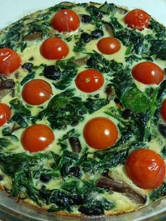 Una foto de Pastel de espinacas y setas
