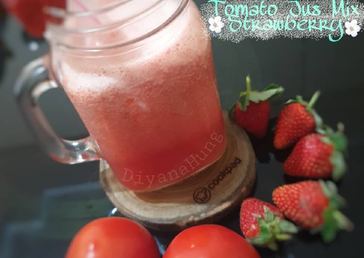 Cara Gampang Membuat Tomato Jus Mix Strawberry yang Enak