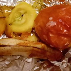 A picture of Air fryer fruit 🍎🍏🍌.