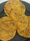 Milanesas de calabaza con polenta y pan rallado