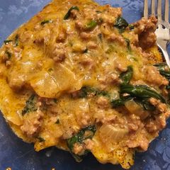 A picture of Beef, Spinach, and Onion Gravy.