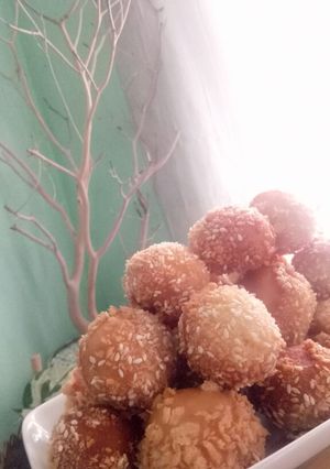 Foto resep Roti goreng bola wijen isi keju