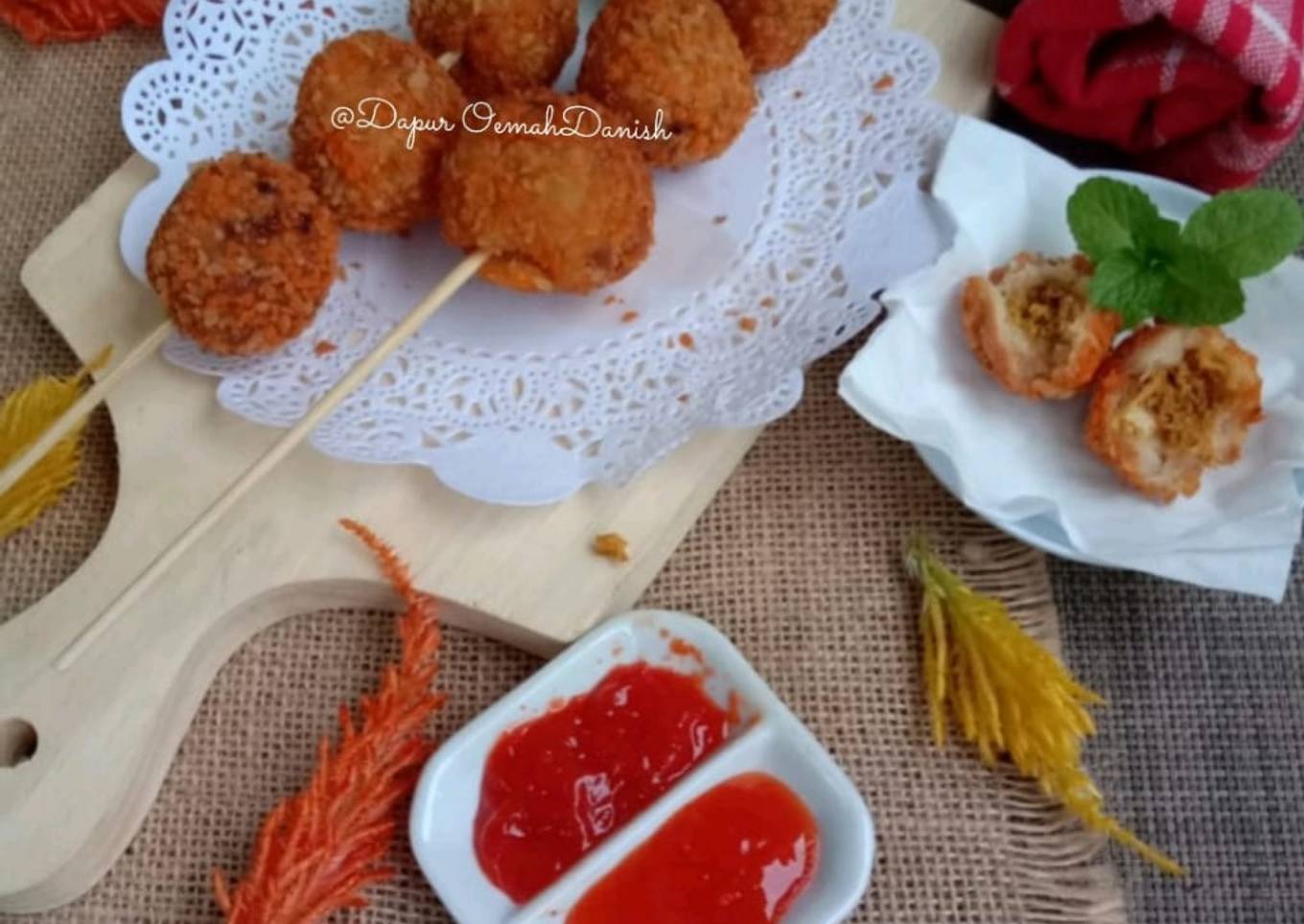 Roti Tawar Goreng isi abon ayam