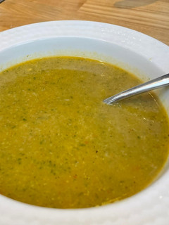 A picture of Curried vegetable soup.