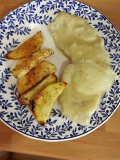 Una foto de Filetes lomo con manzana en compota