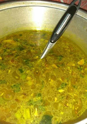 A picture of Clear Chicken Soup (Soto Ayam).