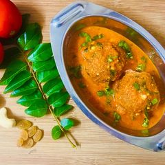 A picture of Mixed Vegetable and Dry fruits Kofta with Curry ~Non fried Kofta ~In Appe Pan😋.