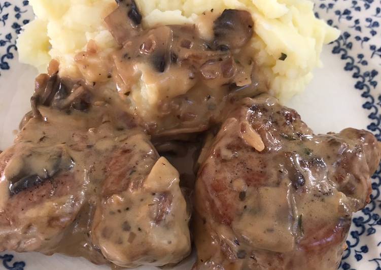 Recipe of Super Quick Homemade Pork medallions in mushroom Marsala sauce