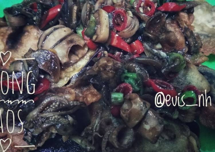 Terong raos (terong siram tumis cumi asin)