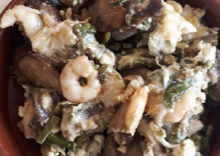 Revuelto de setas y gambas😋😊