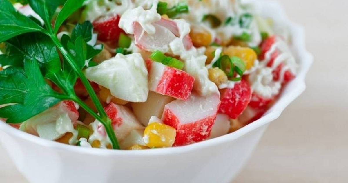 Салат с крабовыми палочками и рисом пошаговый рецепт с