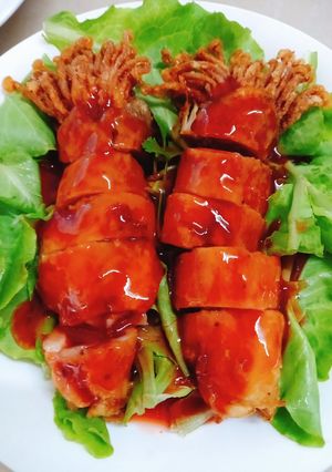 Hình của món Nấm cuộn sauce cà.