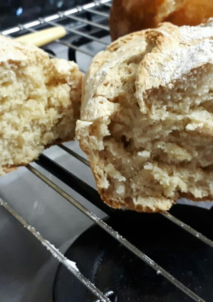 Una foto de Pan sin amasar, sin reposar y con levadura química