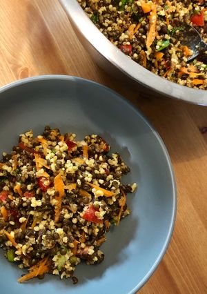 Φωτογραφία της συνταγής Φακοσαλάτα super food με φακές Μπελούγκα και κεχρί