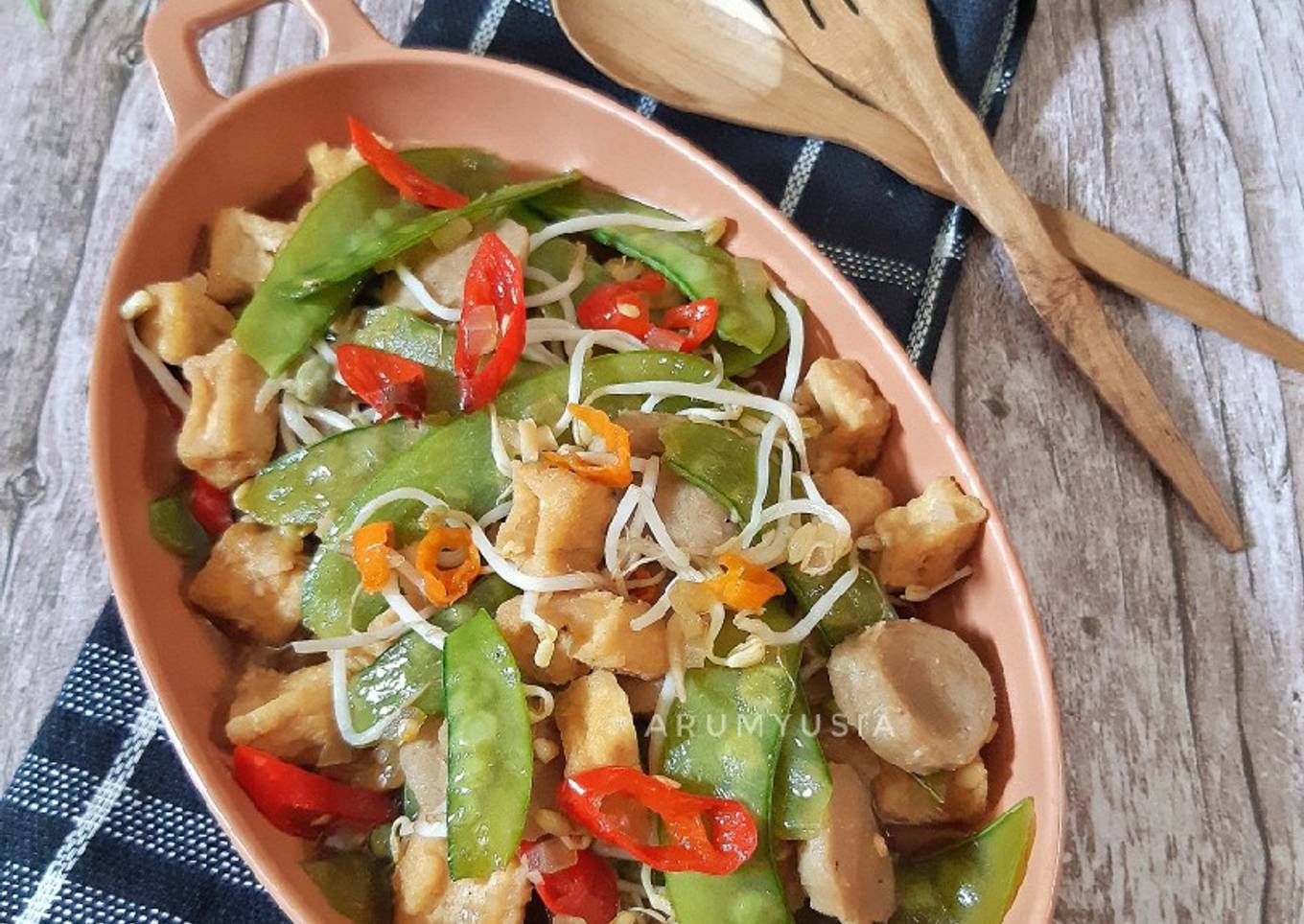 Tumis Kapri Tahu Cina