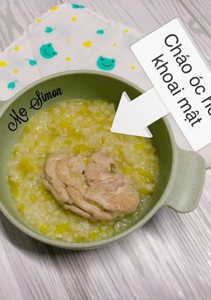 Hình của món Ăn dặm - Cháo óc heo khoai mật.