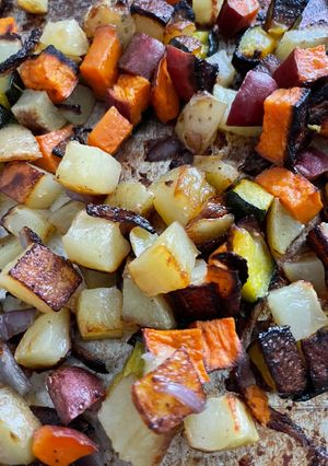 A picture of Roasted veggies.