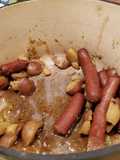 Beer sausage taters