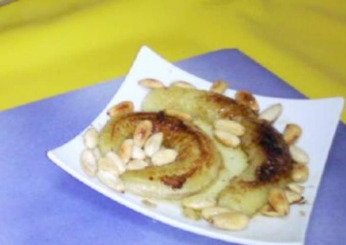 Recipe of Banane caramélisé aux amandes grillées