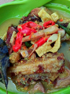 Foto resep Ikan pari (iwak pe) dan gori kuah santan