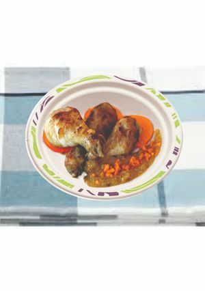 Una foto de Pollo con salsa crema de kaki
