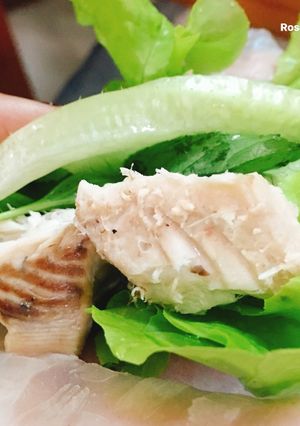 Hình của món Cá Ngừ Hấp Cuốn Bánh Tráng.